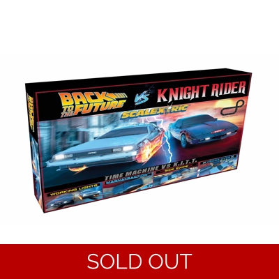 C1431M Scalextric 1980s TV - Back to the Future vs Knight Rider Race Set